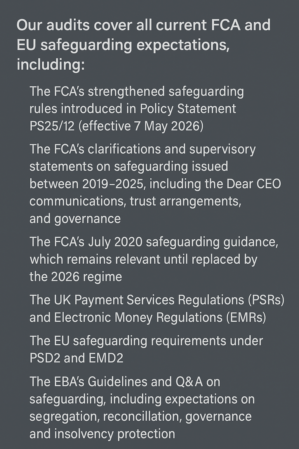 Safeguarding Audits - Emoney & Payment Institutions - Low Cost AuthoriPay